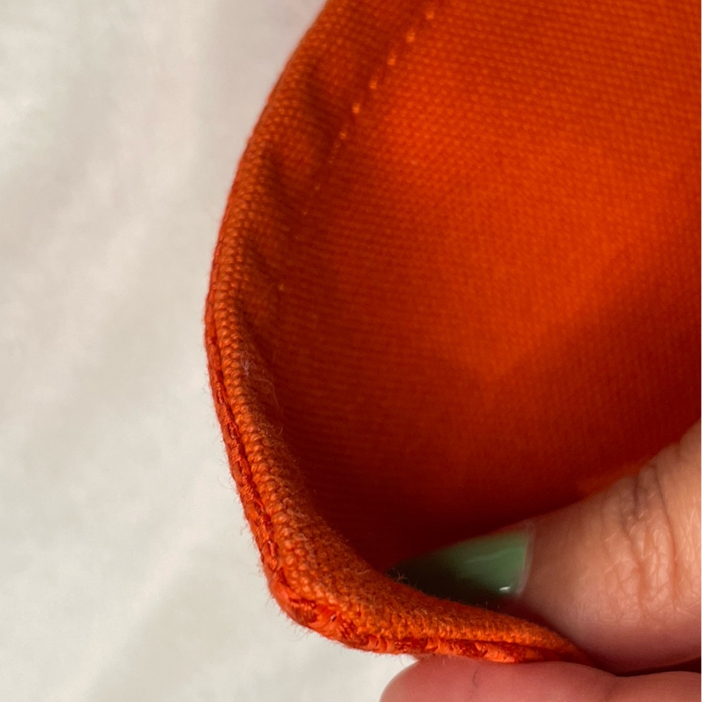 Hermes Orange Bain Flat Canvas Pouch 🧡 - Picture 6 of 13